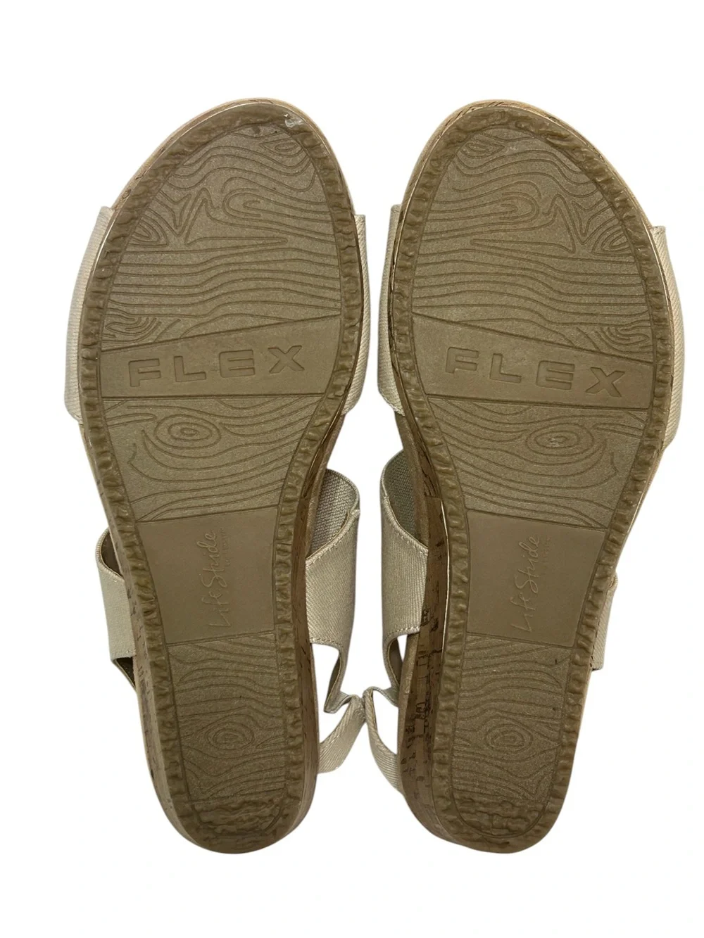 Life Stride Women's Size 7 W US Sandals Synthetic Beige Wedge Maldives 903550